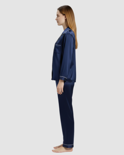 Pyjama Femme Satin Luxe – Ensemble 2 Pièces Manche Longue