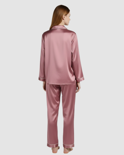 Pyjama Femme Satin Luxe – Ensemble 2 Pièces Manche Longue