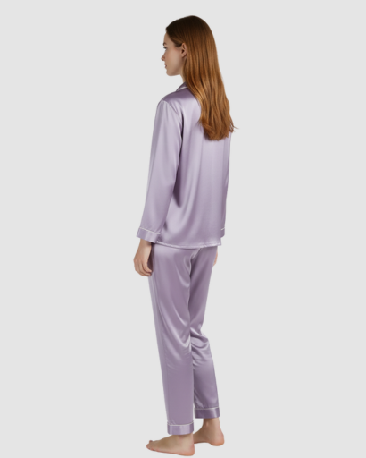 Pyjama Femme Satin Luxe – Ensemble 2 Pièces Manche Longue