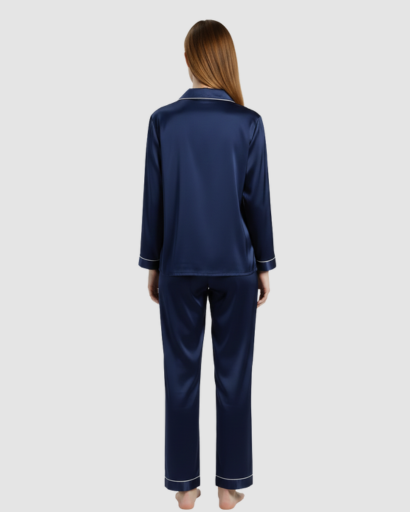 Pyjama Femme Satin Luxe – Ensemble 2 Pièces Manche Longue