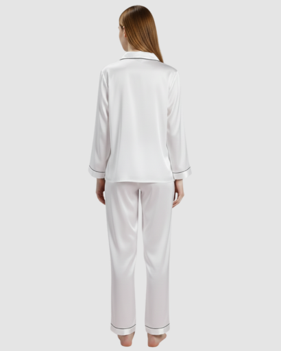 Pyjama Femme Satin Luxe – Ensemble 2 Pièces Manche Longue