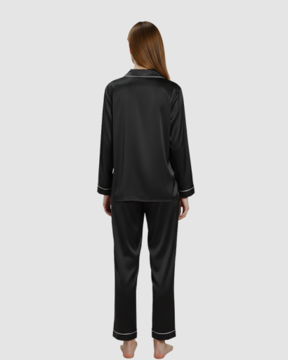 Pyjama Femme Satin Luxe – Ensemble 2 Pièces Manche Longue