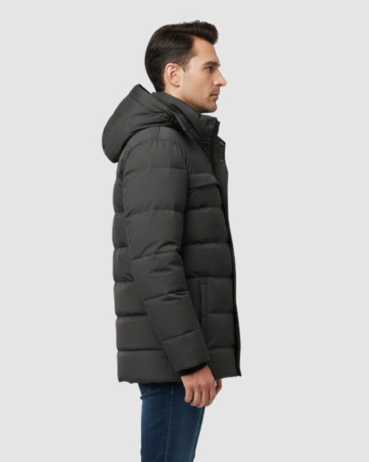 Doudoune à Capuche pour Homme – Matelassage Horizontal & Style Urbain