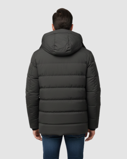 Doudoune à Capuche pour Homme – Matelassage Horizontal & Style Urbain