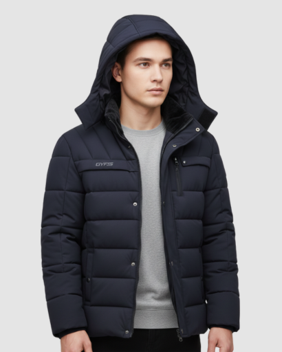 Doudoune à Capuche pour Homme – Matelassage Horizontal & Style Urbain