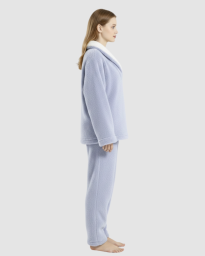 Pyjama Cocooning Femme – Ensemble Deux Pièces à Col Croisé & Coupe Relax