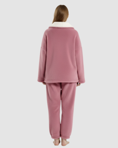 Pyjama Cocooning Femme – Ensemble Deux Pièces à Col Croisé & Coupe Relax
