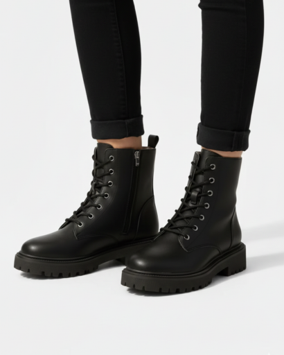 Bottines à Lacets pour Femme – Semelle Crantée & Style Chic