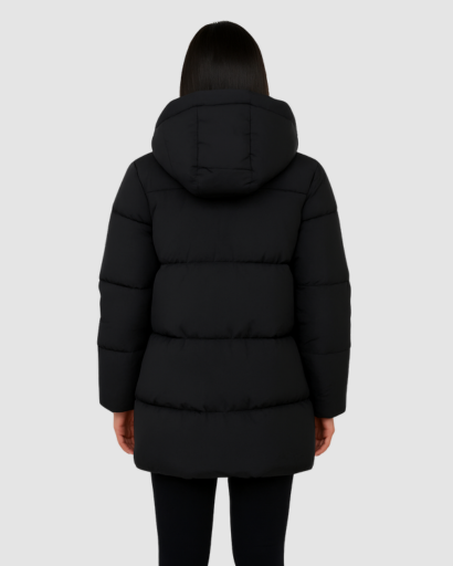 Doudoune longue noire femme