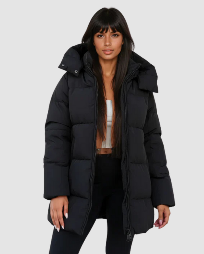 Doudoune longue noire femme