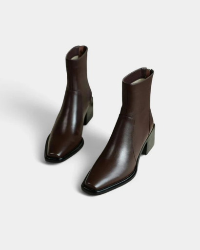 Bottines Femme à Talon Bloc – Silhouette Élégante & Bout Légèrement Carré