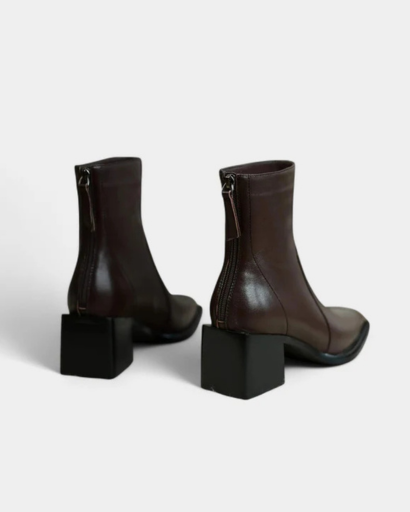 Bottines Femme à Talon Bloc – Silhouette Élégante & Bout Légèrement Carré