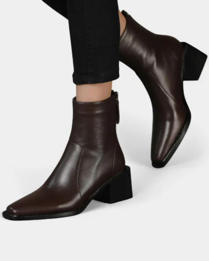 Bottines Femme à Talon Bloc – Silhouette Élégante & Bout Légèrement Carré