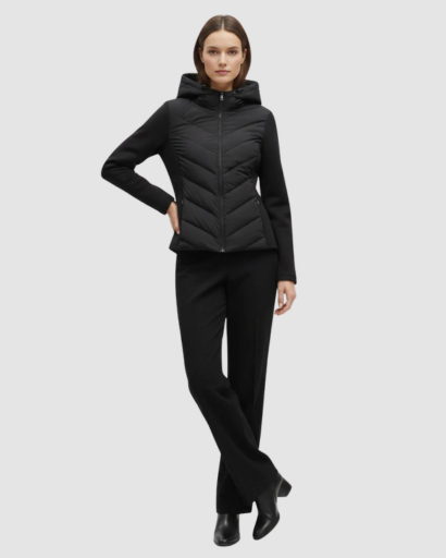 Veste matelassée femme à capuche – Doudoune légère cintrée