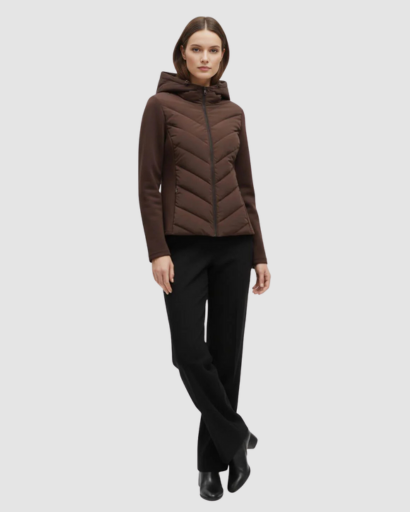 Veste matelassée femme à capuche – Doudoune légère cintrée