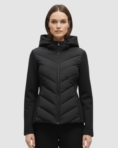 Veste matelassée femme à capuche – Doudoune légère cintrée