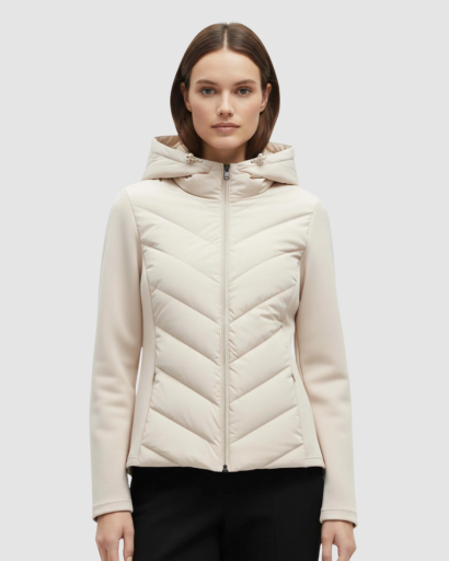 Veste matelassée femme à capuche – Doudoune légère cintrée