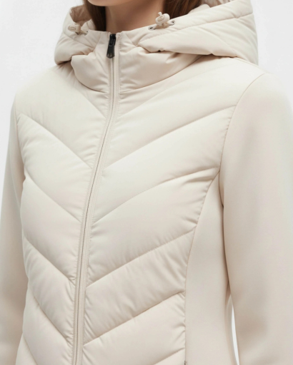 Veste matelassée femme à capuche – Doudoune légère cintrée