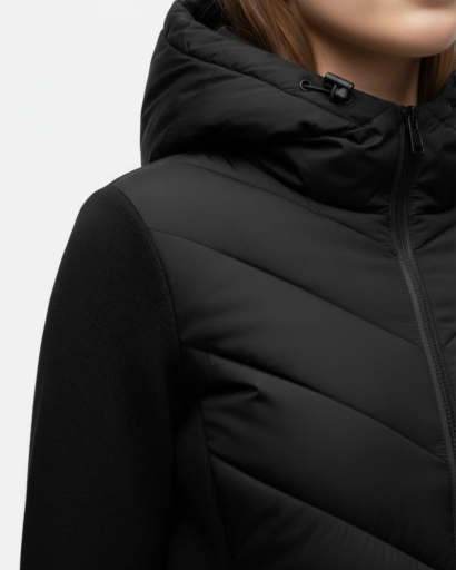 Veste matelassée femme à capuche – Doudoune légère cintrée