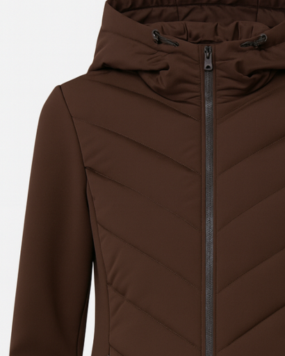 Veste matelassée femme à capuche – Doudoune légère cintrée