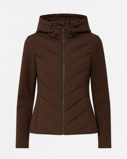 Veste matelassée femme à capuche – Doudoune légère cintrée