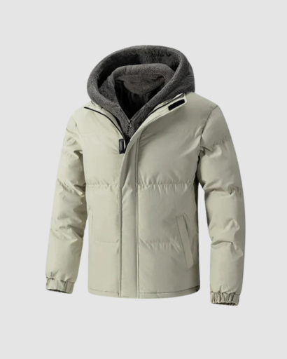 Veste Homme Hiver à Capuche Doublée – Coupe Courte & Confort Quotidien