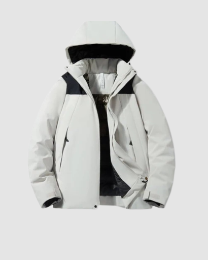 Veste d’Hiver Style Ski pour Homme – Capuche Intégrée & Matelassage Intérieur