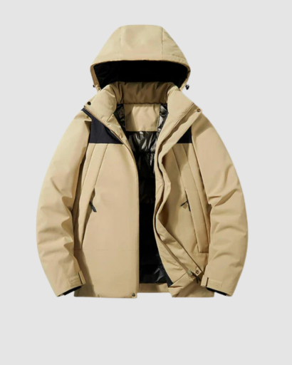 Veste d’Hiver Style Ski pour Homme – Capuche Intégrée & Matelassage Intérieur