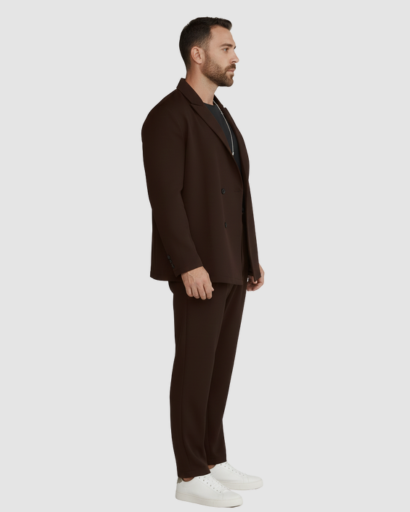 Costume Décontracté pour Homme – Ensemble Veste Croisée & Pantalon Ajusté