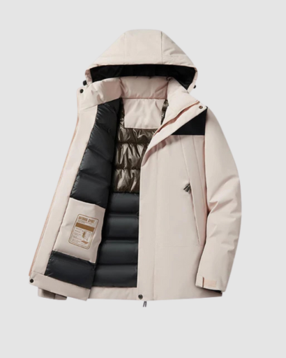Veste d’Hiver Style Ski pour Homme – Capuche Intégrée & Matelassage Intérieur