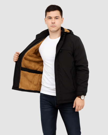 Veste d’hiver homme à capuche – Blouson chaud doublé polaire