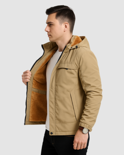 Veste d’hiver homme à capuche – Blouson chaud doublé polaire
