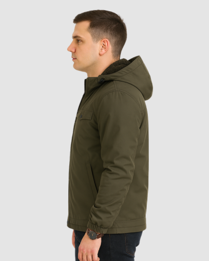 Veste d’hiver homme à capuche – Blouson chaud doublé polaire