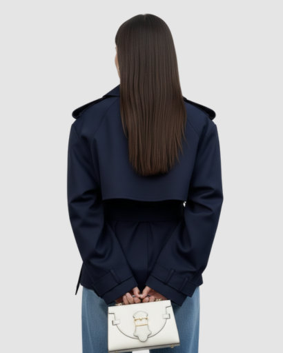 Trench Court Oversize à Ceinture – Veste Élégante et Moderne pour Femme