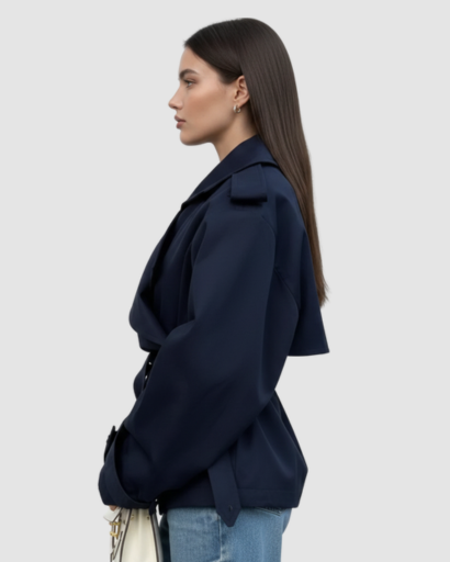 Trench Court Oversize à Ceinture – Veste Élégante et Moderne pour Femme