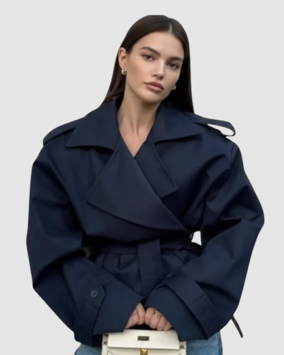 Trench Court Oversize à Ceinture – Veste Élégante et Moderne pour Femme