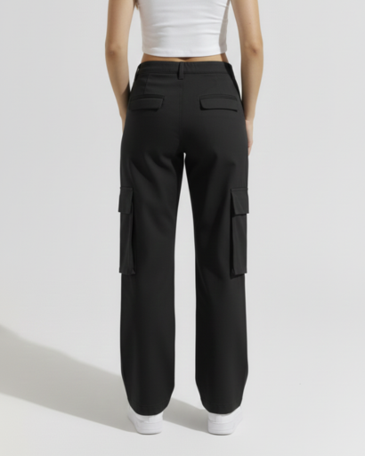 Pantalon Cargo Femme Taille Haute – Poches Latérales Coupe Large | Été Tendance