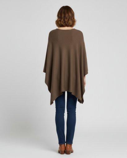 Poncho en Maille Fine pour Femme - Coupe Fluide et Élégante - Idéal Mi-Saison