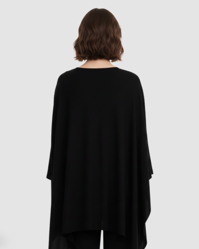 Poncho en Maille Fine pour Femme - Coupe Fluide et Élégante - Idéal Mi-Saison