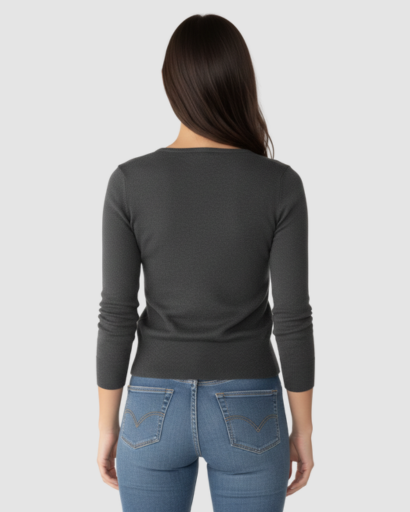 Cardigan ajusté à boutonnage classique et manches longues pour femme