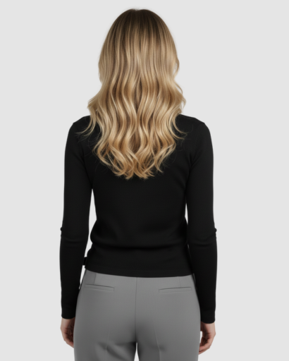 Cardigan ajusté à boutonnage classique et manches longues pour femme