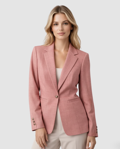 Blazer cintré à motif carreaux fins et col à revers cranté