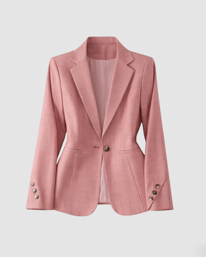 Blazer cintré à motif carreaux fins et col à revers cranté