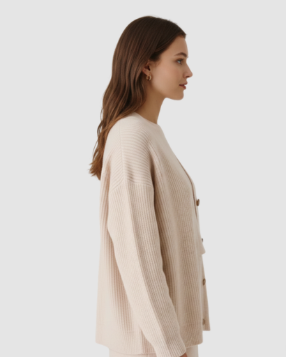 Cardigan femme en cachemire doux gilet boutonné coupe confortable pull luxe hiver
