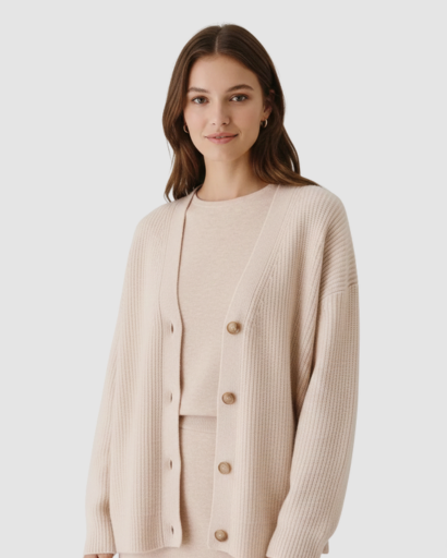 Cardigan femme en cachemire doux gilet boutonné coupe confortable pull luxe hiver