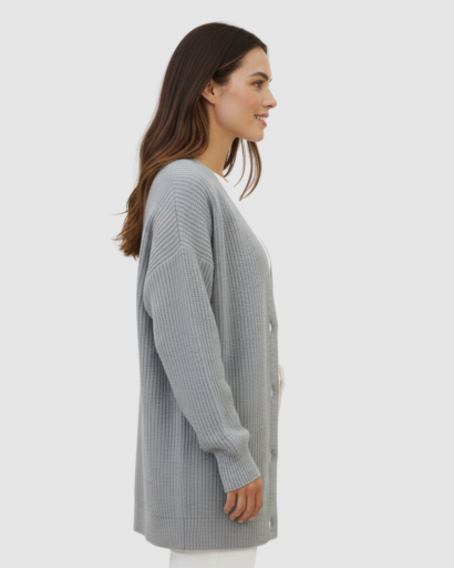 Cardigan femme en cachemire doux gilet boutonné coupe confortable pull luxe hiver