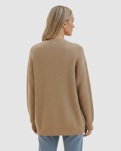Cardigan femme en cachemire doux gilet boutonné coupe confortable pull luxe hiver