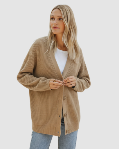 Cardigan femme en cachemire doux gilet boutonné coupe confortable pull luxe hiver