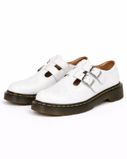 Chaussures Femme Style Mary Jane à Double Boucle avec Semelle Crantée et Perforations Décoratives