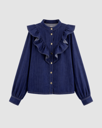 Ensemble Chemise Denim & Pantalon Assorti Femme – Style Casual Chic | Automne Printemps